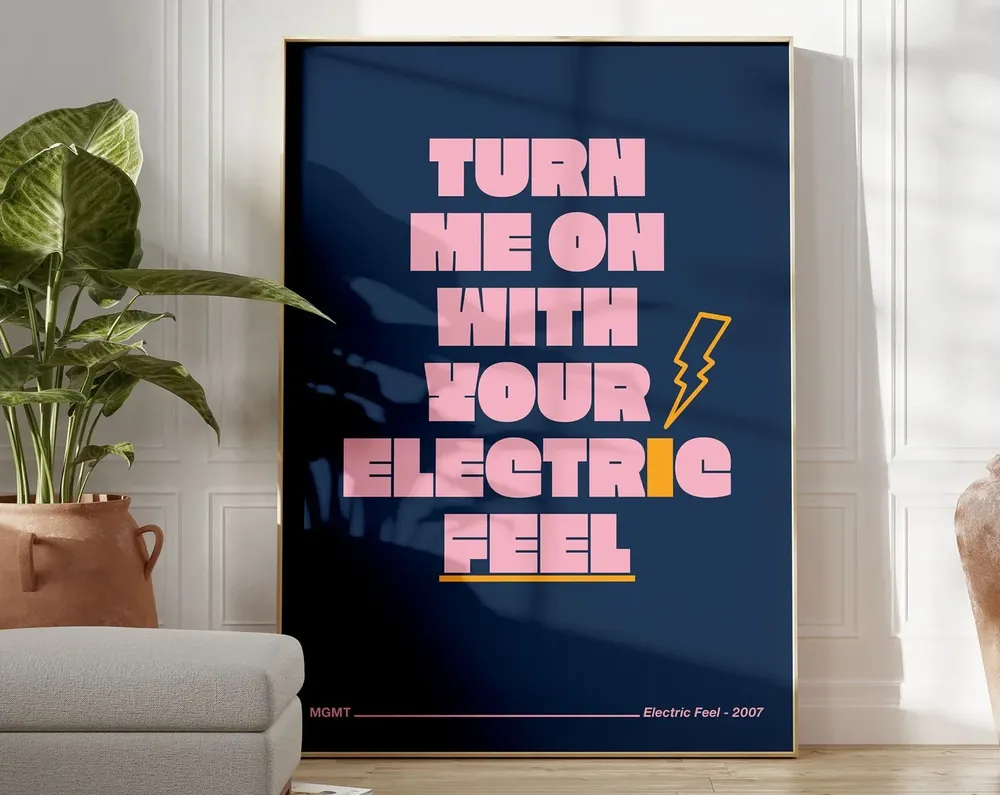 MGMT Electric Feel Lyrics Art Print