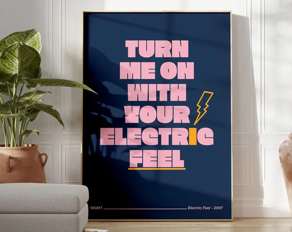 MGMT Electric Feel Lyrics Art Print