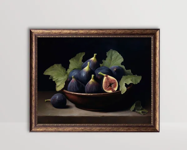 Figs In Bowl, Vintage Gothic Still Life Art Print