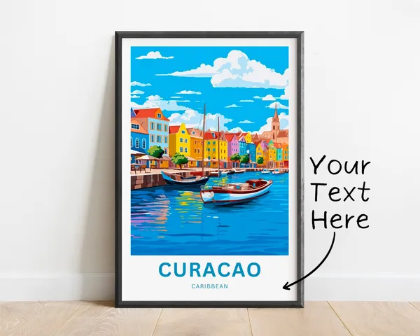 Personalized Curacao Travel Poster, Caribbean Wall Art