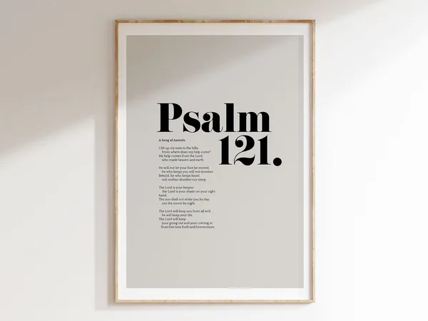 Psalm 121, Modern Christian Scripture Art Print