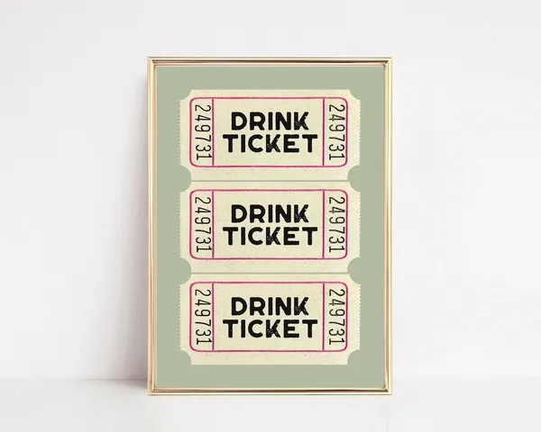 Sage Green Drink Ticket Art Print, Bar Cart Decor