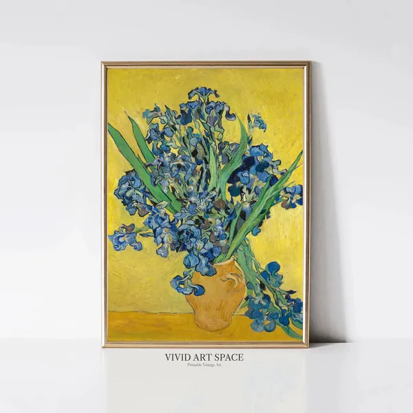 Van Gogh Irises 1890 Impressionist Floral Art Print
