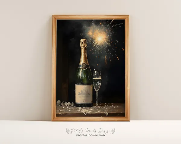 New Year 2024 Party Decor Wall Art Print