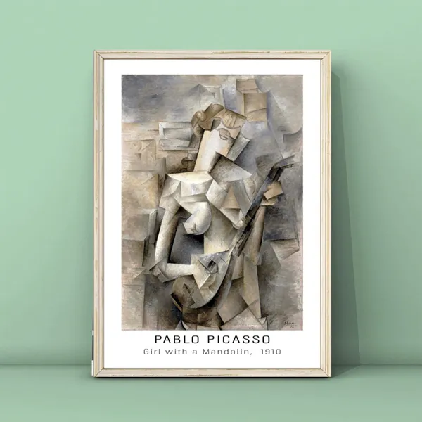 Girl With A Mandolin, Picasso Cubist Art Print