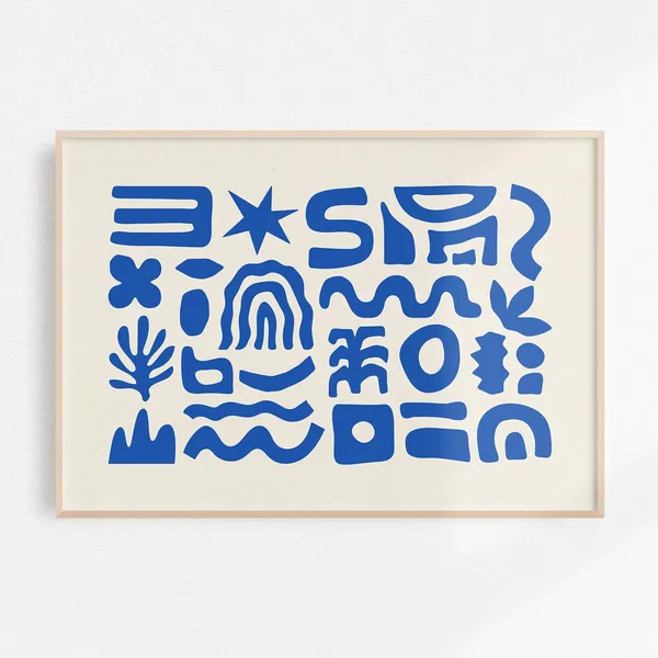 Mediterranean Matisse-Inspired Abstract Cutout Art Print