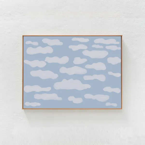 Clouds On Blue Sky Abstract Painting Print