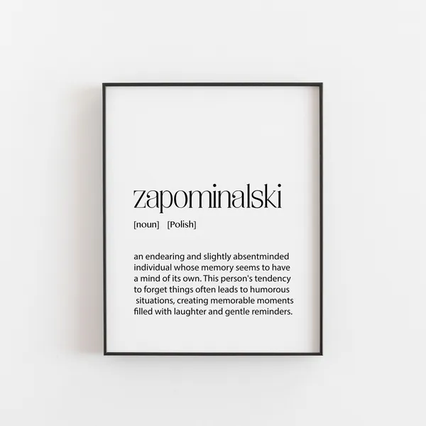 Polish Art Zapominalski Definition Poster, Gift