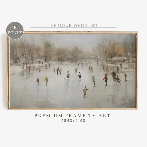 Vintage Style Winter Landscape Christmas Art Print