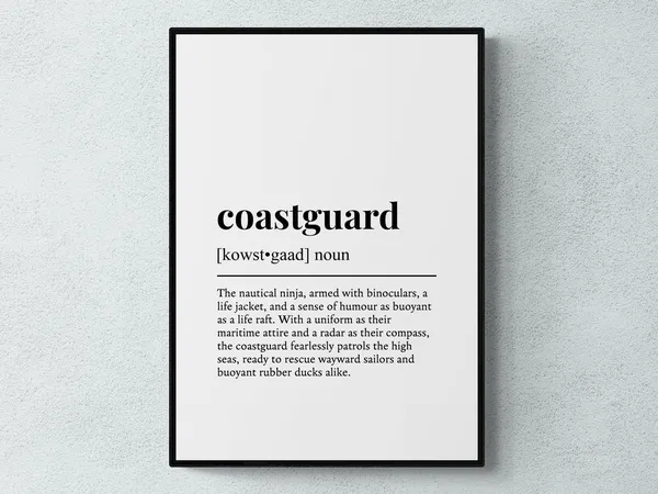 Coastguard Funny Definition Poster, Humor Gift Art
