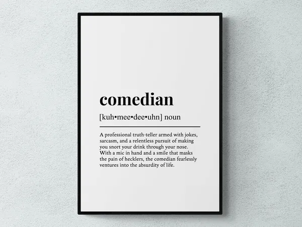 Comedian Definition Funny Typography Art Print