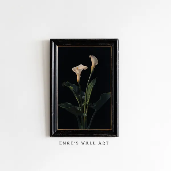 Lily Flower Painting Print, Vintage Floral Decor