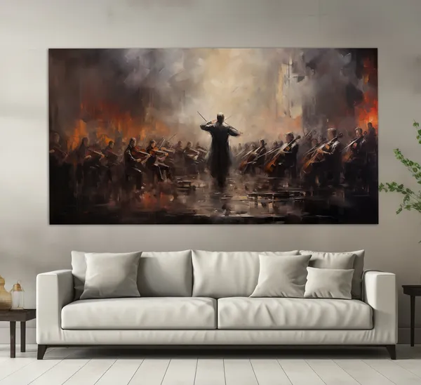 Orchestra Vintage Oil Painting Style Art Print