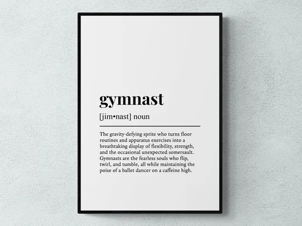 Gymnast Funny Definition Typography Wall Art Print