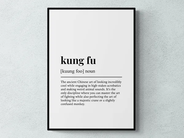 Kung Fu Funny Definition Humorous Art Print