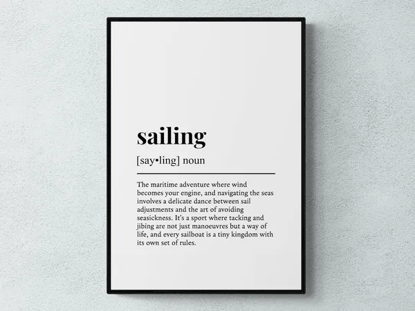 Sailing Funny Definition, Humorous Wall Art Print