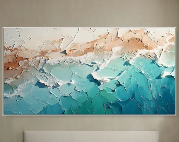Wabi Sabi Beach Wave, Minimalist Ocean Wall Art Print