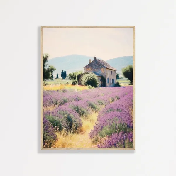 Italian Countryside Vintage Travel Poster, Oil Painting Style