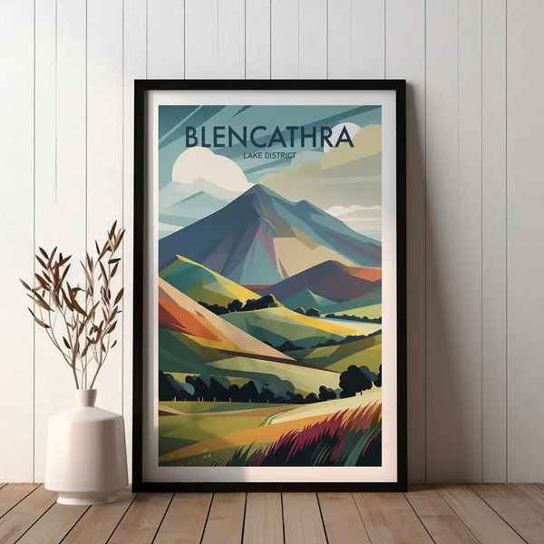 Blencathra Lake District Travel Poster, Wall Art Print