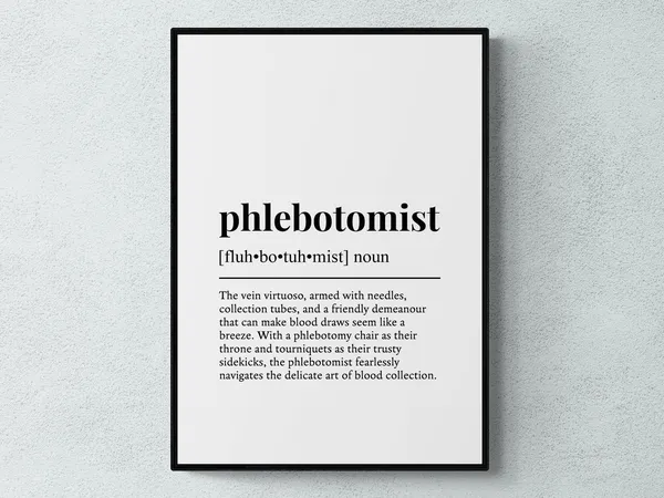 Phlebotomist Funny Definition Gift Wall Art Print