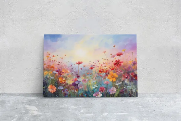 Abstract Flower Landscape, Colorful Wall Art Print