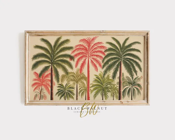 Palm Trees Retro Mid-Century Modern Tropical Art Print