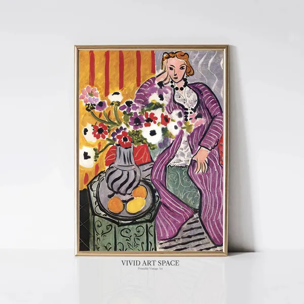Henri Matisse Purple Robe And Anemones Art Print