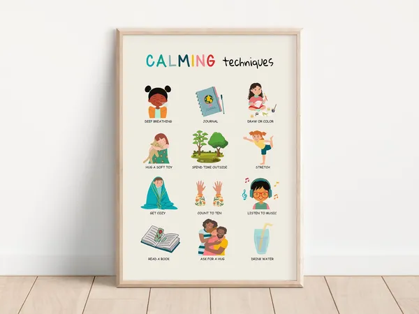 Calming Techniques Poster for Kids, Calm Corner