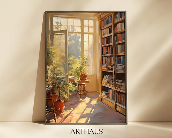 Vintage Library Poster, Book Shop Book Lovers Print