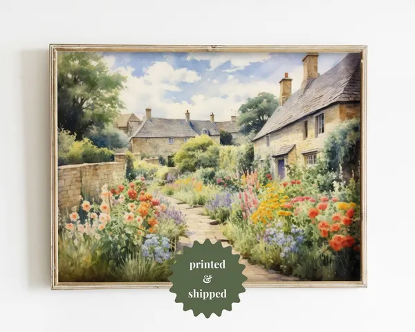 English Village Vintage Style Painting Poster