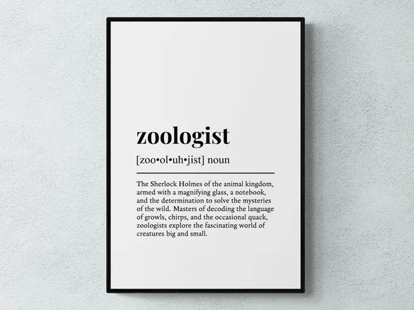 Zoologist Funny Definition Gift Poster Print