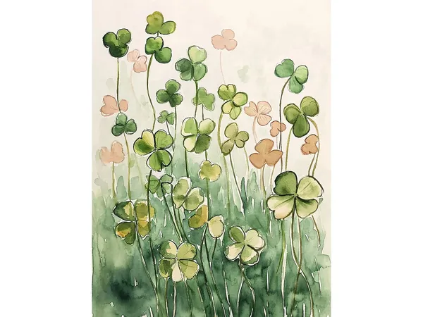 Clover Painting Floral Watercolor Art Print