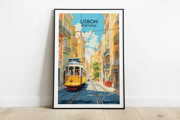 Lisbon Print Portugal Travel Poster, Custom Personalised