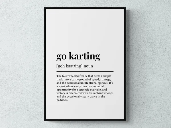 Go Karting Funny Definition Humor Art Print