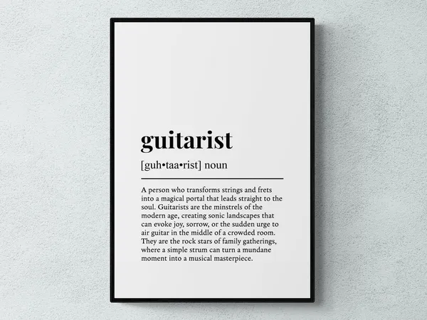 Guitarist Funny Definition Gift Wall Art Print