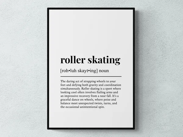 Roller Skating Funny Definition Art Print