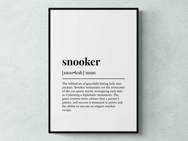 Snooker Funny Definition Art Print, Hobby Gift