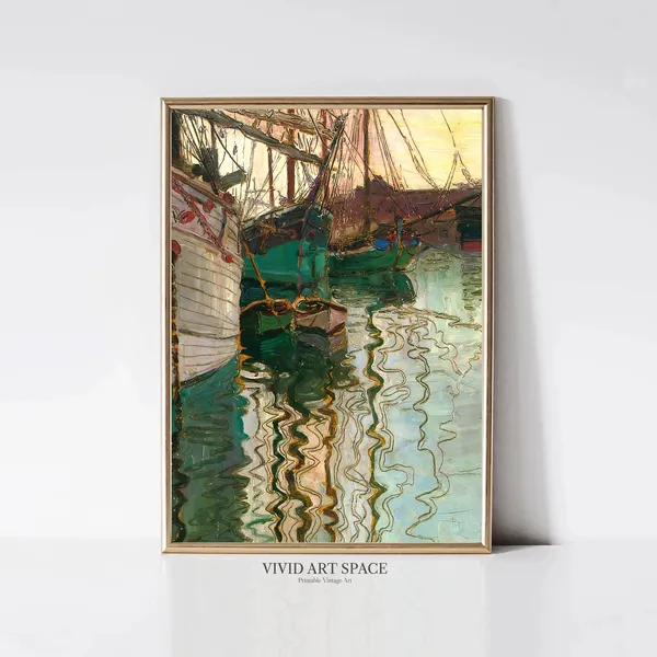 Port Of Trieste Vintage Coastal Landscape Art Print