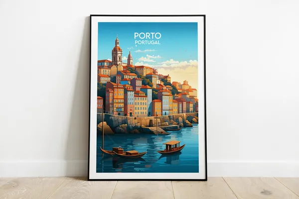Porto Print Portugal Travel Poster, Custom Personalized