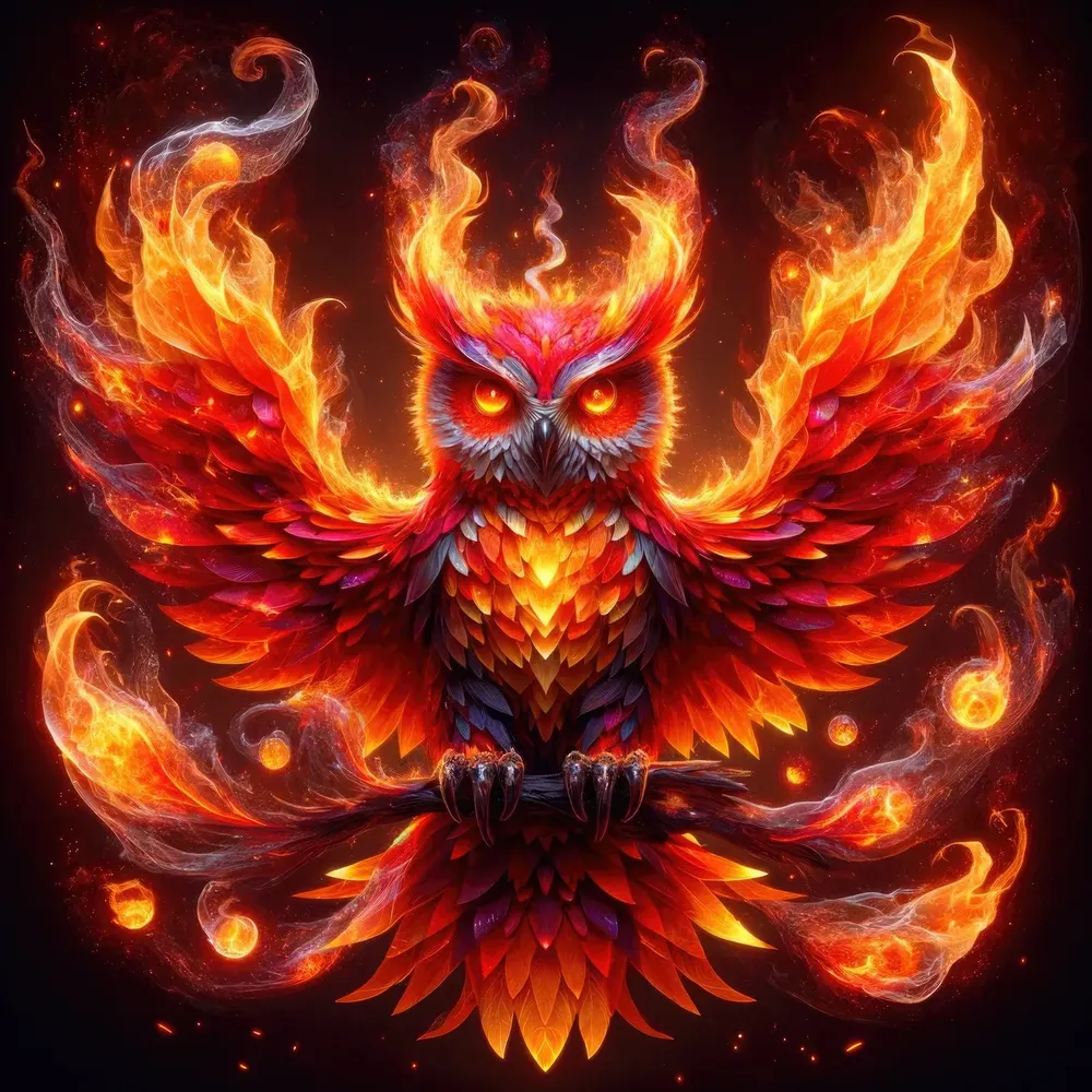 Elemental Owls Retro Travel Poster - Image 2