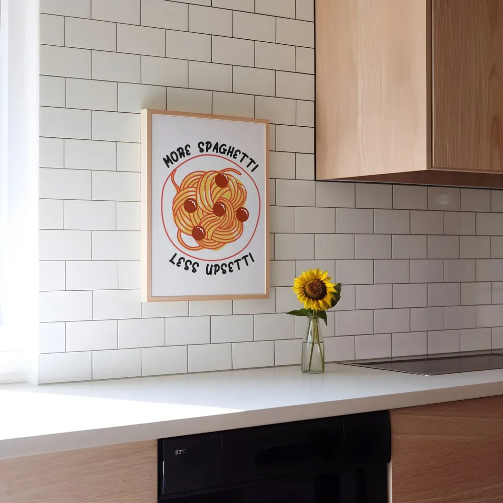 More Spaghetti Less Upsetti Dining Room Poster - Image 2