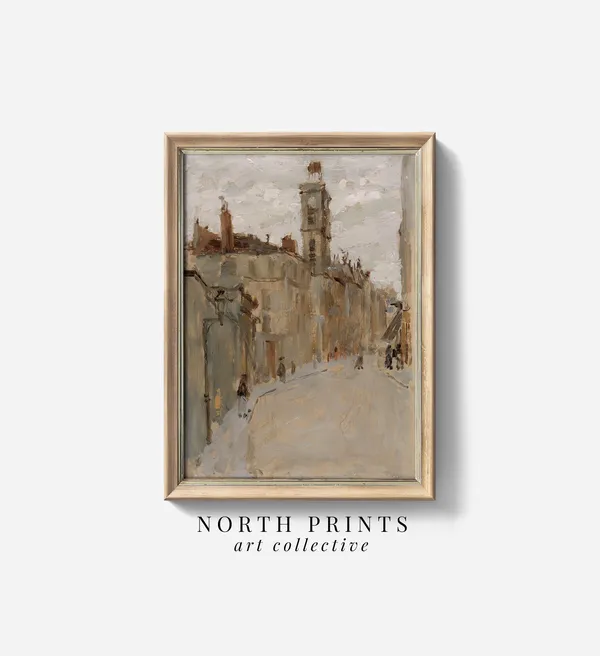 Vintage Paris Cityscape Art Print, French Architecture