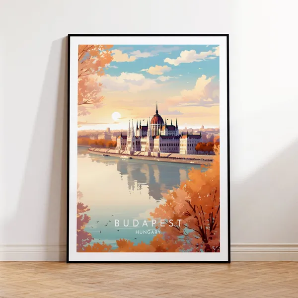 Budapest Travel Poster, Hungary Home Decor Gift