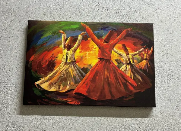 Whirling Dervish Oil Painting Print, Islamic Art