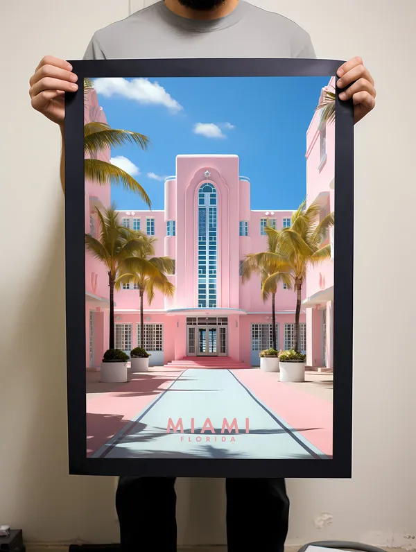 Miami Instant Hanging Decor Travel Poster