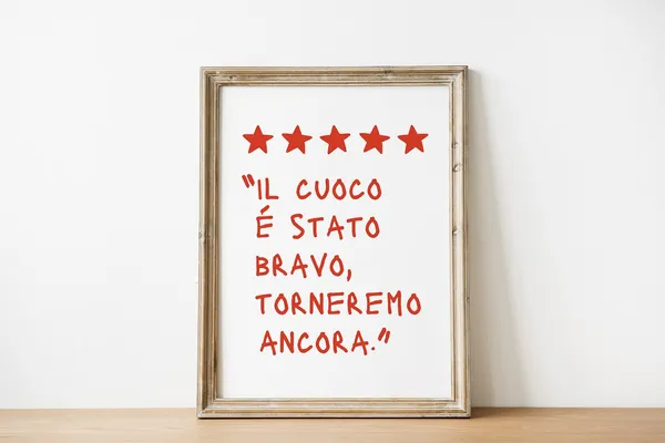 Italian Chef Funny Review Poster, Kitchen Decor
