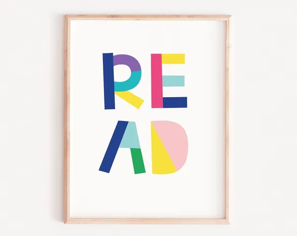 Read Nursery Wall Art Colorful Learning Art Print