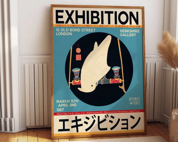Vintage London 1967 Japanese Exhibition Art Print