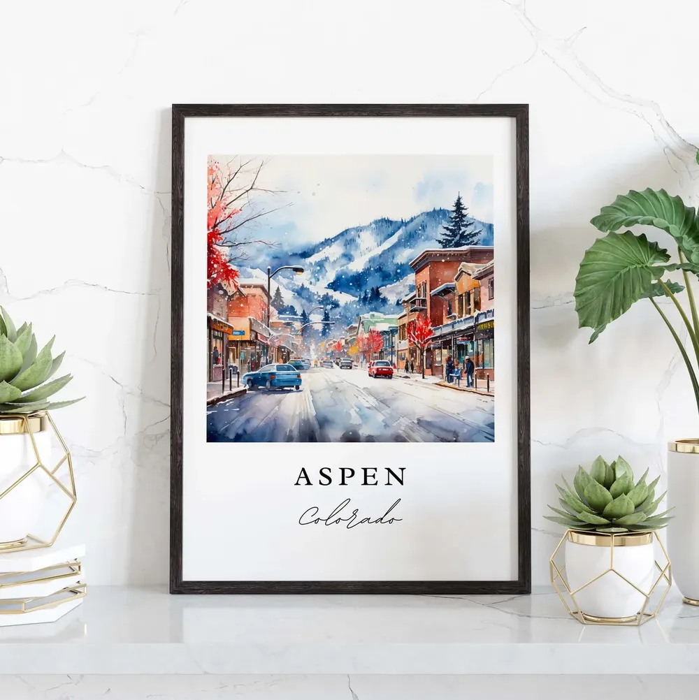 Aspen Colorado Travel Poster, Custom Text Art Print - Image 3