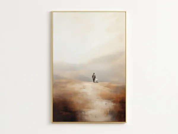 Jesus And The Lamb Religious Wall Art Print